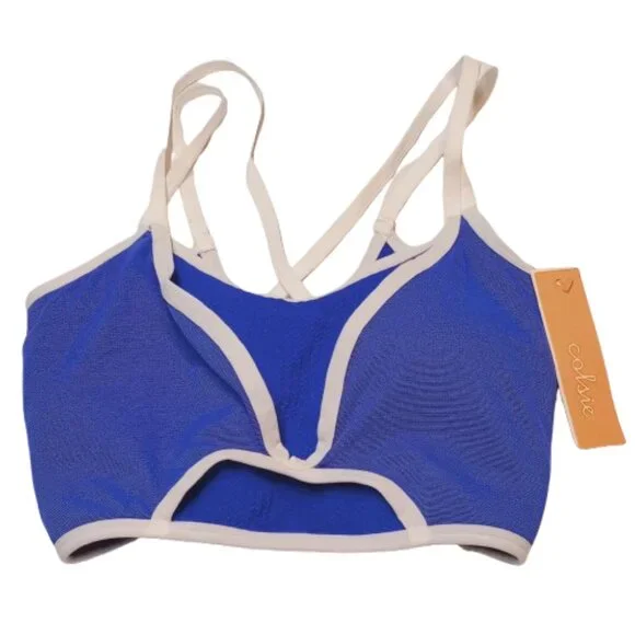 Colsie Women's Contrast Trim Layered Bralette - Blue Size S NWT - Picture 2 of 6